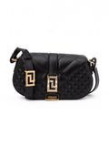 Versace Black Leather Quilted Shoulder Strap Bag Versace
