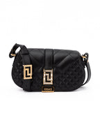 Versace Black Leather Quilted Shoulder Strap Bag Versace