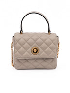 Versace Taupe Quilted Leather Handbag Versace