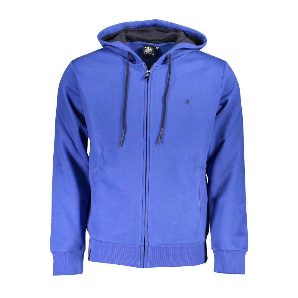 U.S. Grand Blue Cotton Men Hoodie U.S. Grand