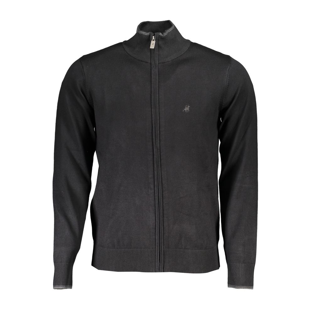 U.S. Grand Black Viscose Men Cardigan U.S. Grand
