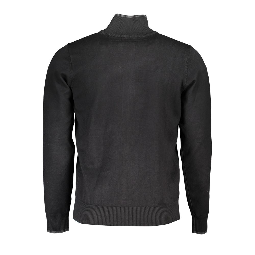 U.S. Grand Black Viscose Men Cardigan U.S. Grand