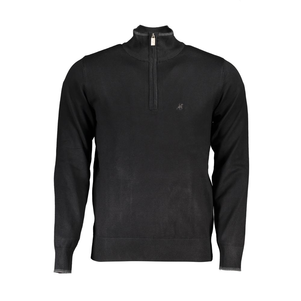 U.S. Grand Black Viscose Men's Sweater U.S. Grand
