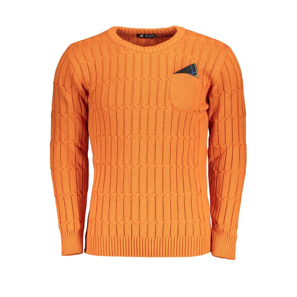 U.S. Grand Arancione Acrylic Men Sweater U.S. Grand