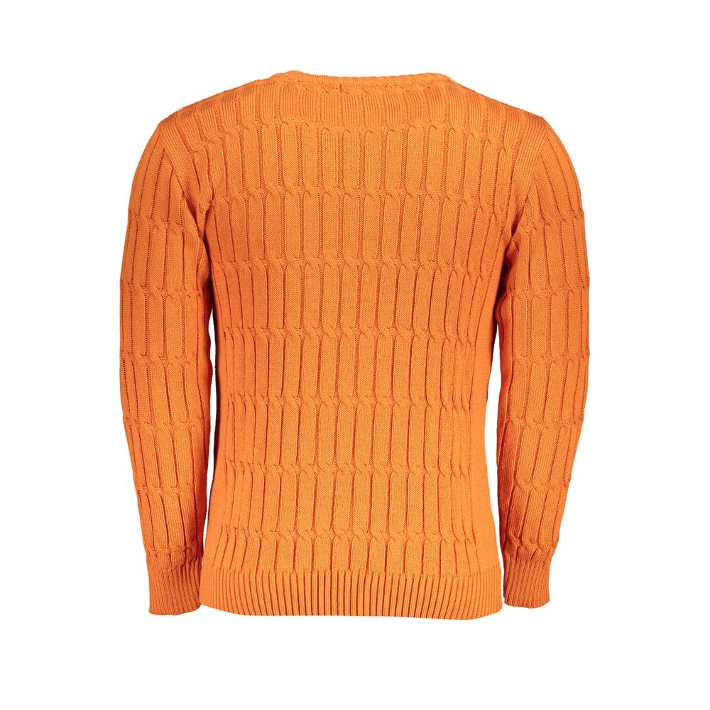 U.S. Grand Arancione Acrylic Men Sweater U.S. Grand