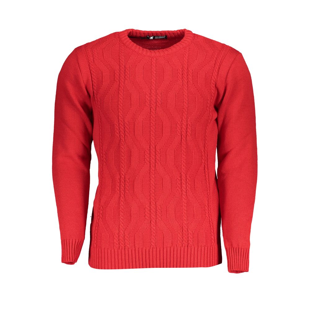 U.S. Grand Red Acrylic Men Sweater U.S. Grand