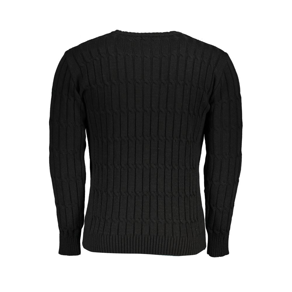 U.S. Grand Black Acrylic Men Sweater U.S. Grand