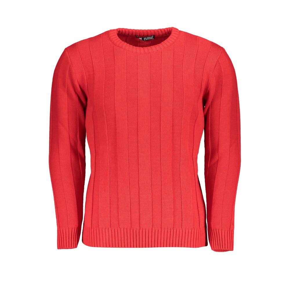 U.S. Grand Red Acrylic Men's Sweater U.S. Grand