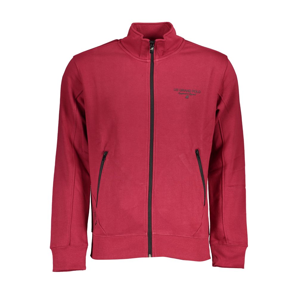 U.S. Grand Red Cotton Men Sweatshirt U.S. Grand