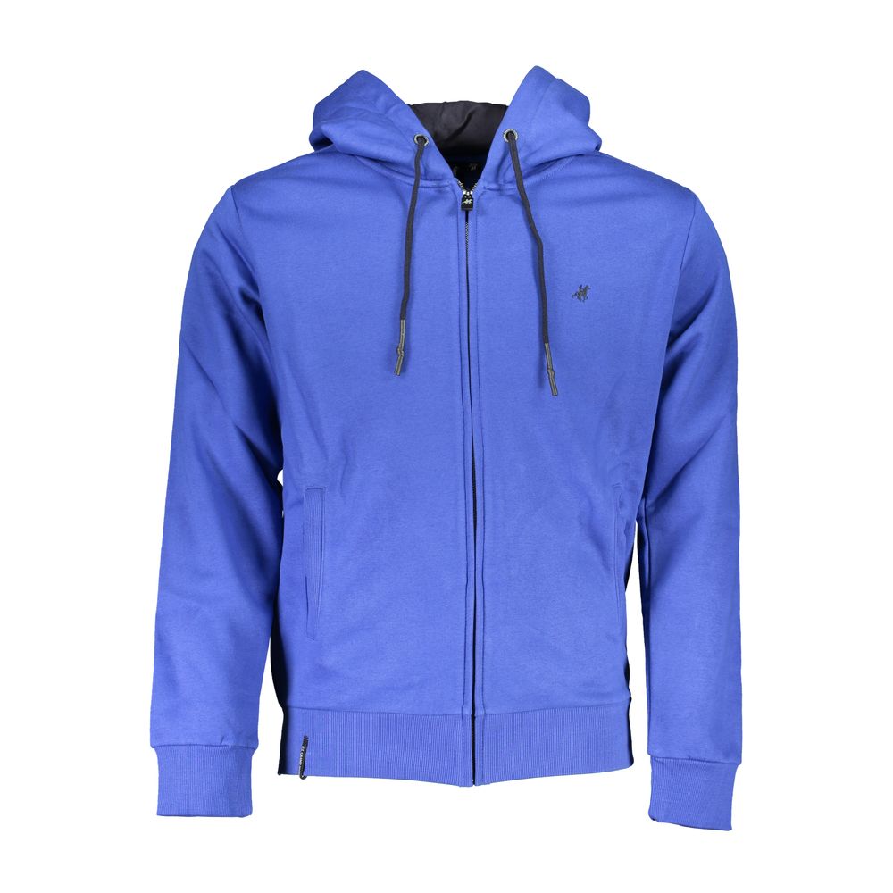 U.S. Grand Blue Cotton Men Hoodie U.S. Grand