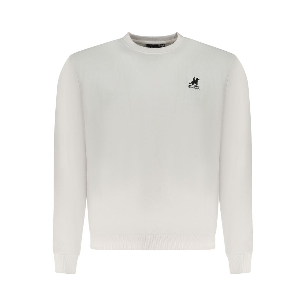 U.S. Grand White Cotton Men Sweatshirt U.S. Grand