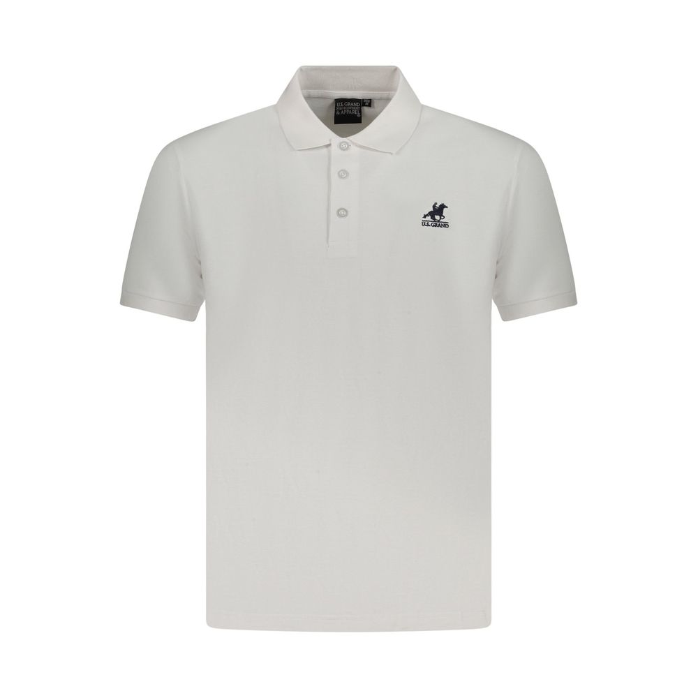 U.S. Grand White Cotton Men Polo Shirt U.S. Grand