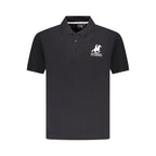 U.S. Grand Black Cotton Men Polo U.S. Grand