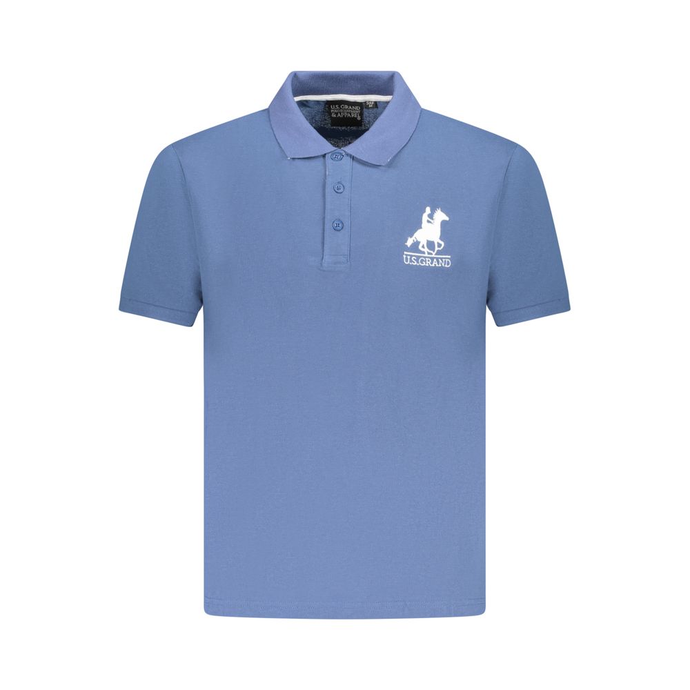 U.S. Grand Blu Cotton Men Polo U.S. Grand