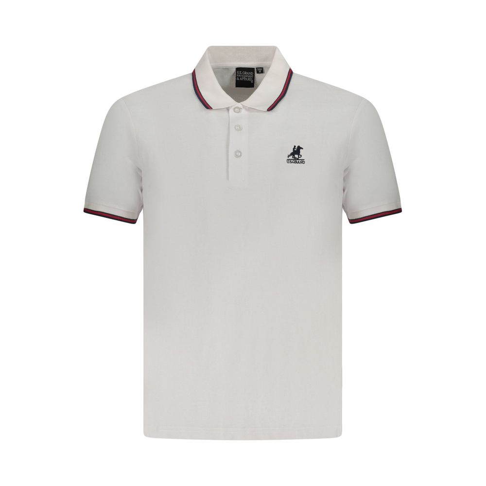 U.S. Grand White Cotton Men Polo Shirt U.S. Grand