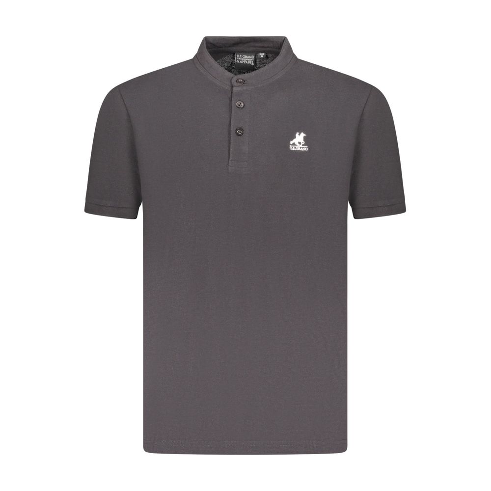 U.S. Grand Black Cotton Men Polo Shirt U.S. Grand