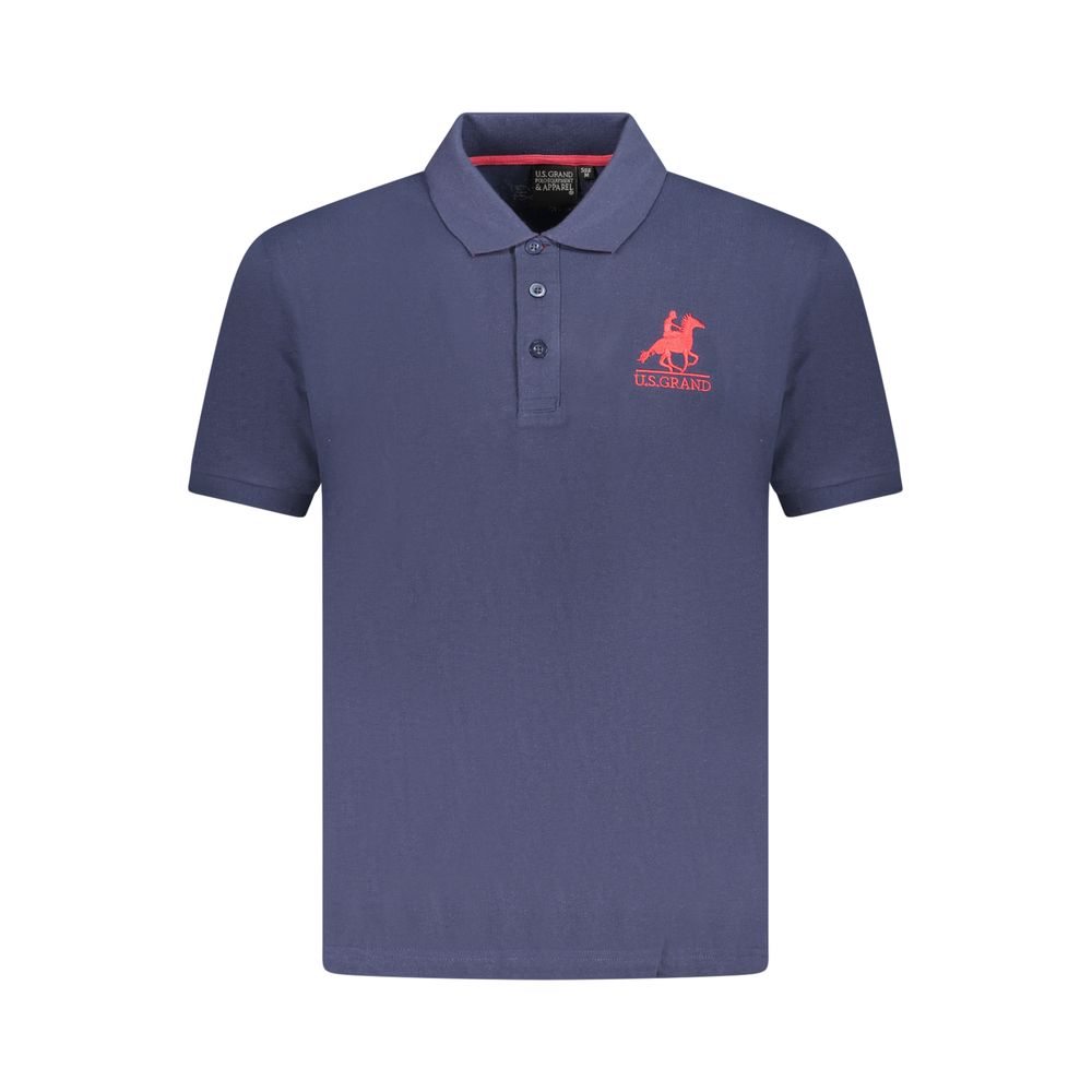 U.S. Grand Blu Cotton Men Polo U.S. Grand