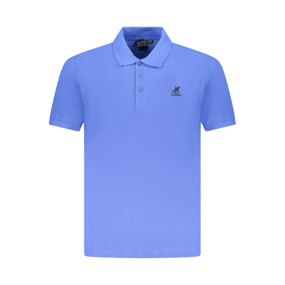 U.S. Grand Blue Cotton Men Polo Shirt U.S. Grand