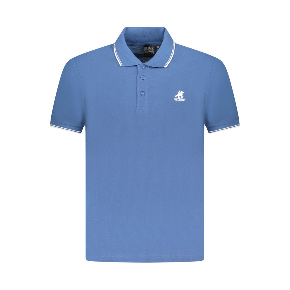 U.S. Grand Blue Cotton Men Polo Shirt U.S. Grand