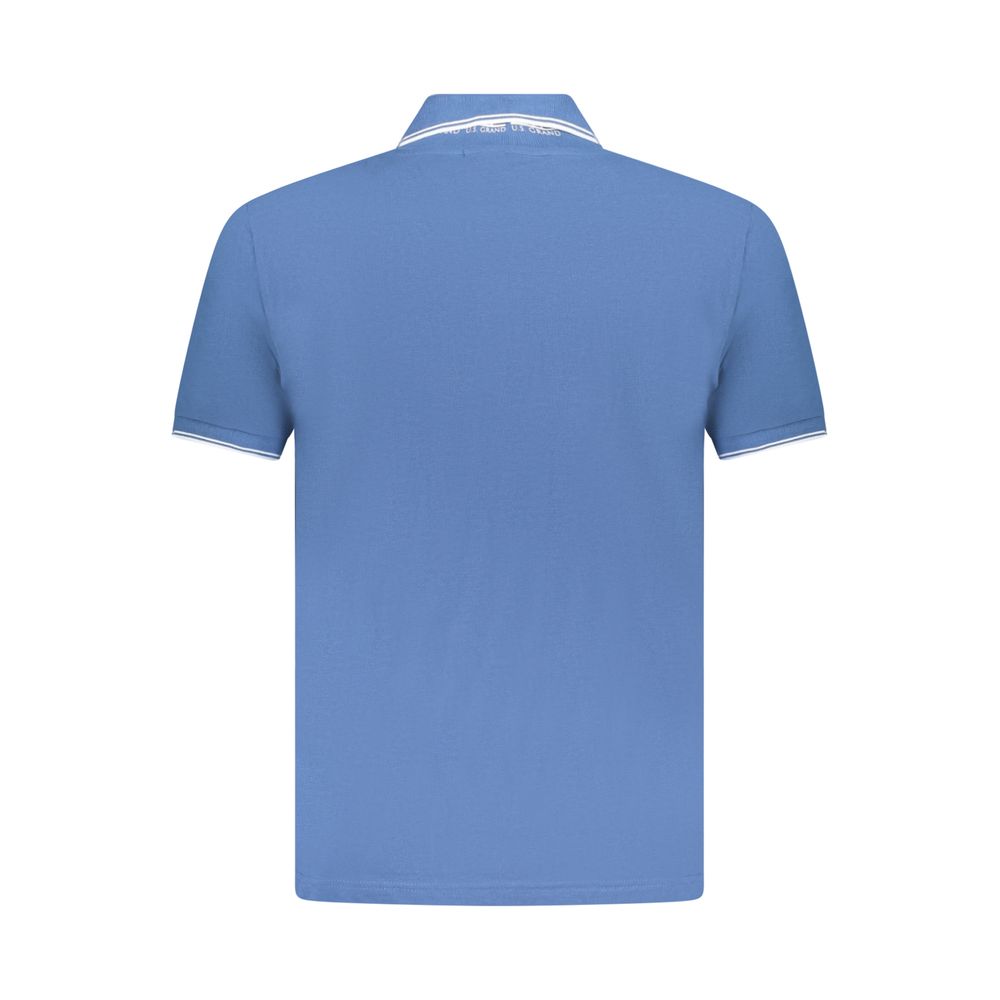 U.S. Grand Blue Cotton Men Polo Shirt U.S. Grand