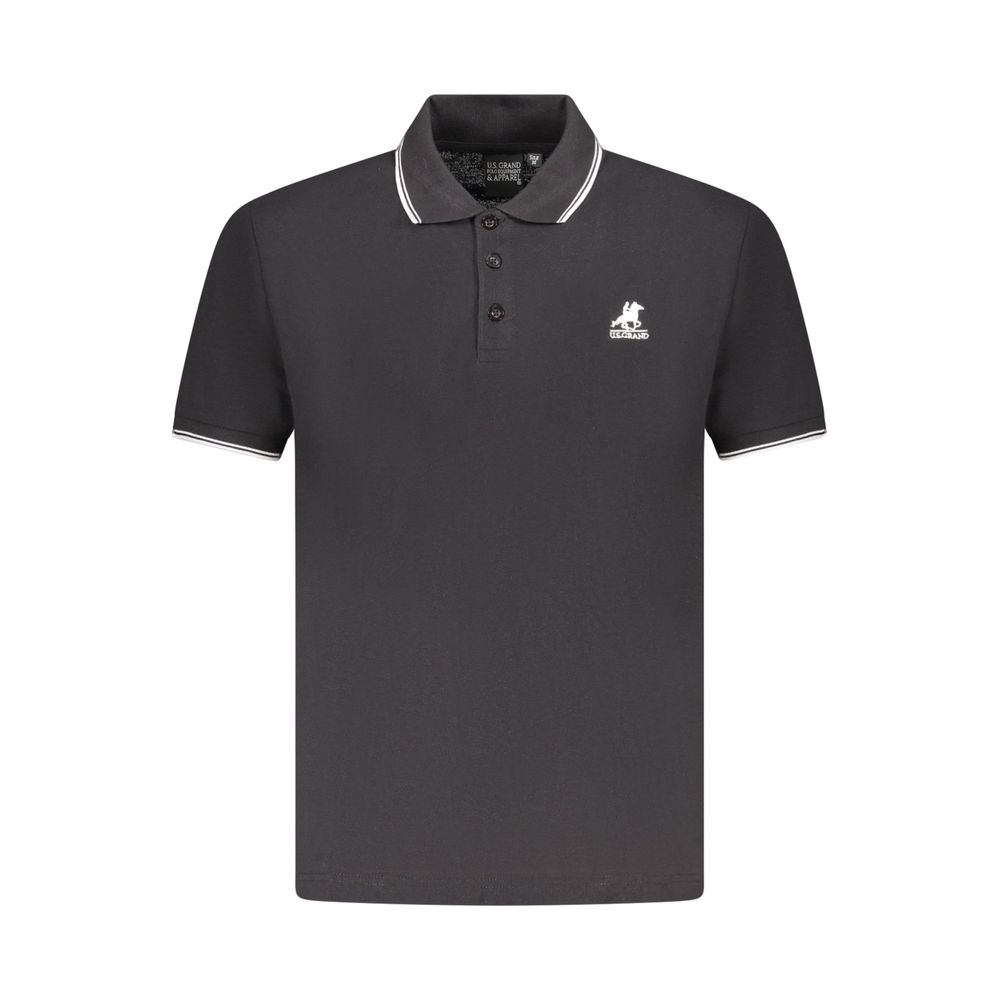 U.S. Grand Black Cotton Men's Polo Shirt U.S. Grand