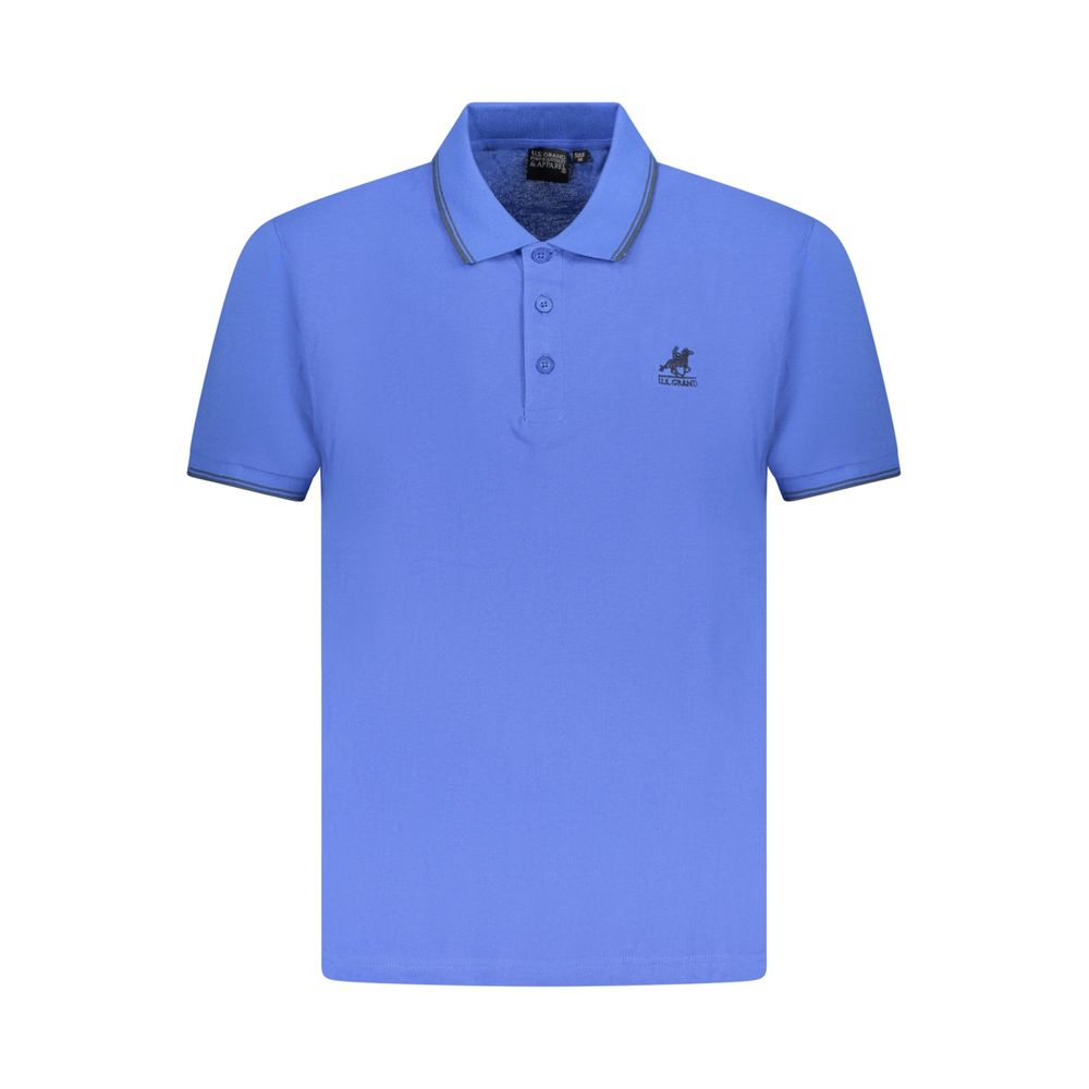 U.S. Grand Blue Cotton Mens Polo Shirt U.S. Grand