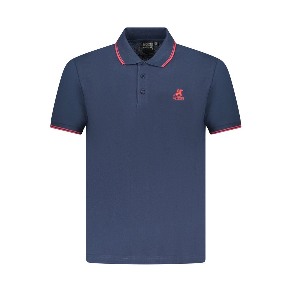 U.S. Grand Blue Cotton Mens Polo Shirt U.S. Grand