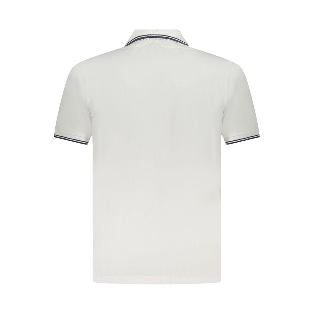 U.S. Grand White Cotton Men Polo Shirt U.S. Grand