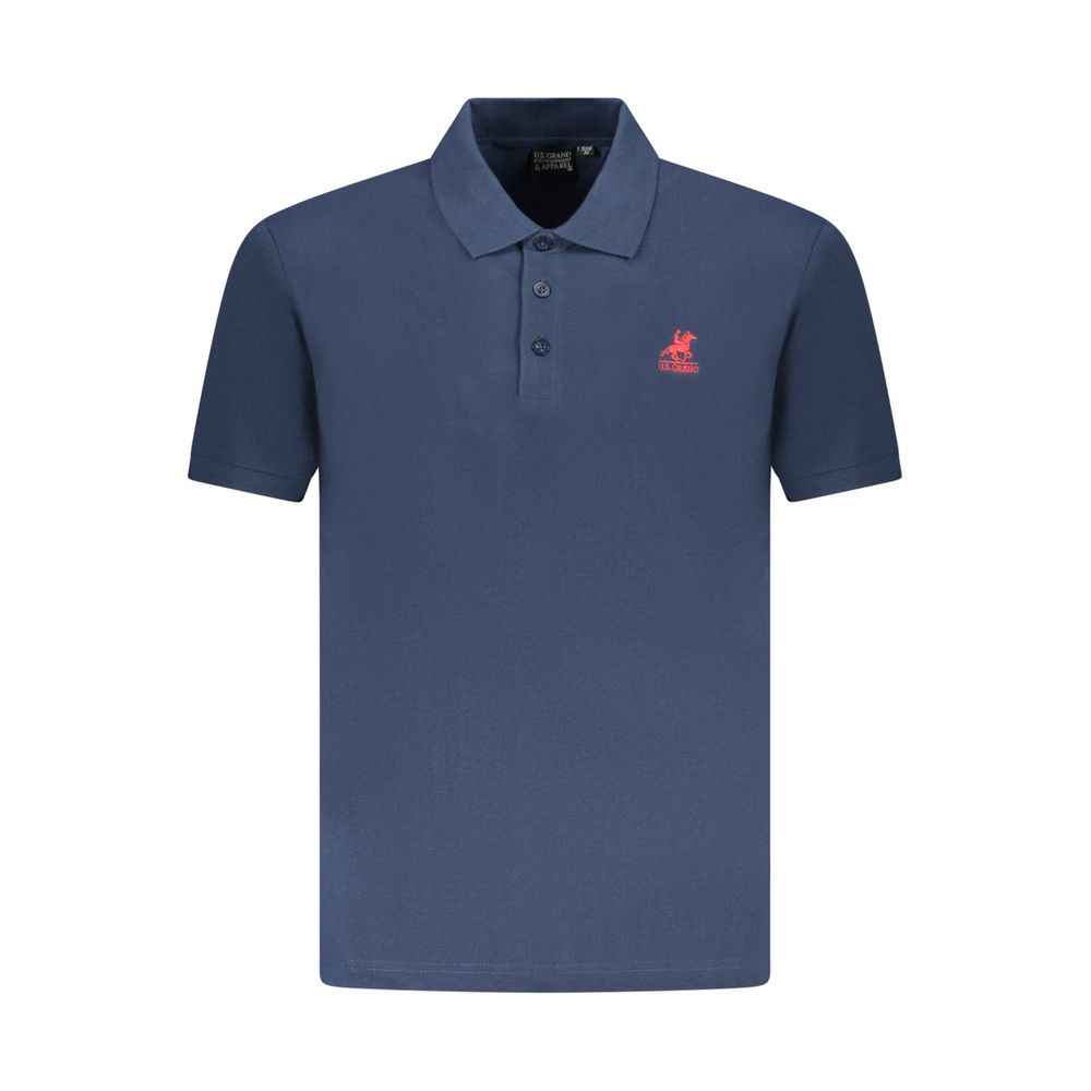 U.S. Grand Blue Cotton Men Polo Shirt U.S. Grand