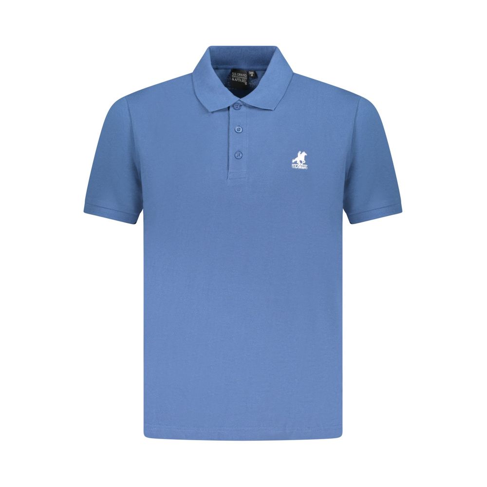U.S. Grand Blue Cotton Men Polo Shirt U.S. Grand