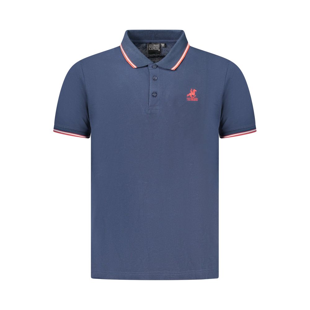 U.S. Grand Blue Cotton Men Polo U.S. Grand