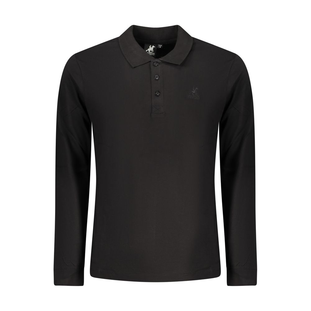 U.S. Grand Black Cotton Men Polo Shirt U.S. Grand