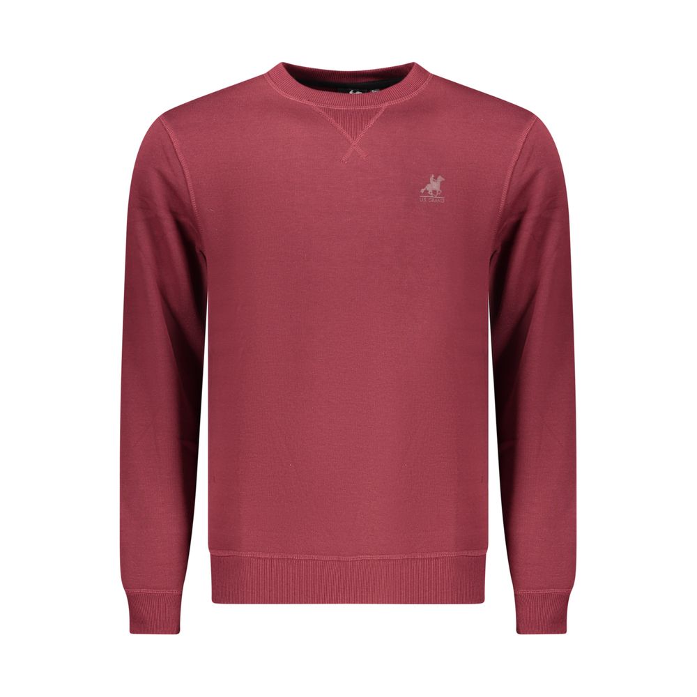 U.S. Grand Red Polyester Men Sweatshirt U.S. Grand