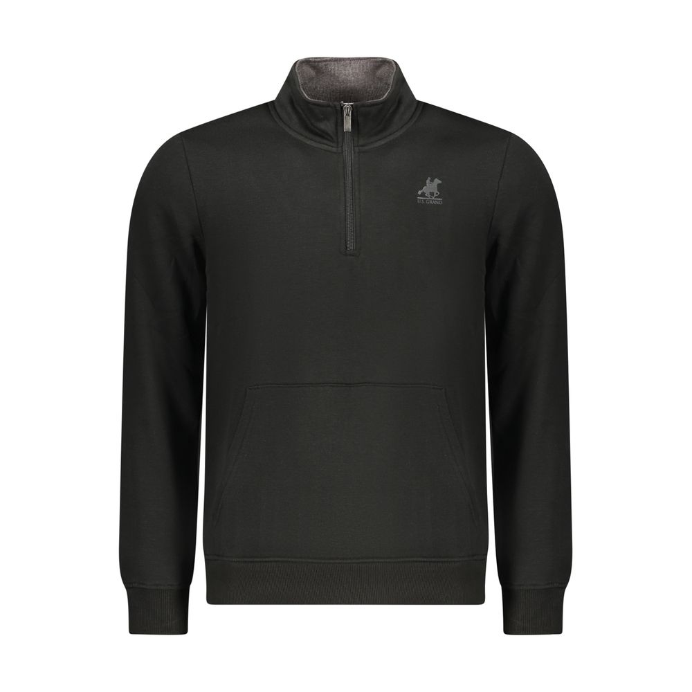 U.S. Grand Black Polyester Men Sweatshirt U.S. Grand