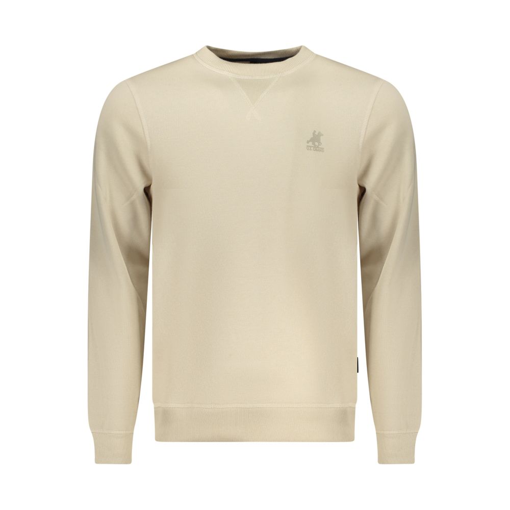 U.S. Grand Beige Polyester Men Sweatshirt U.S. Grand