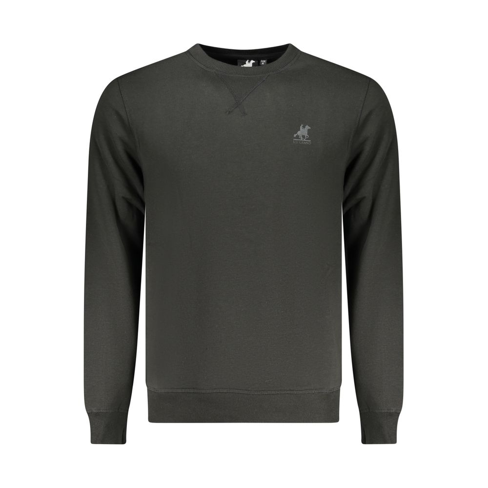 U.S. Grand Black Polyester Men Sweatshirt U.S. Grand