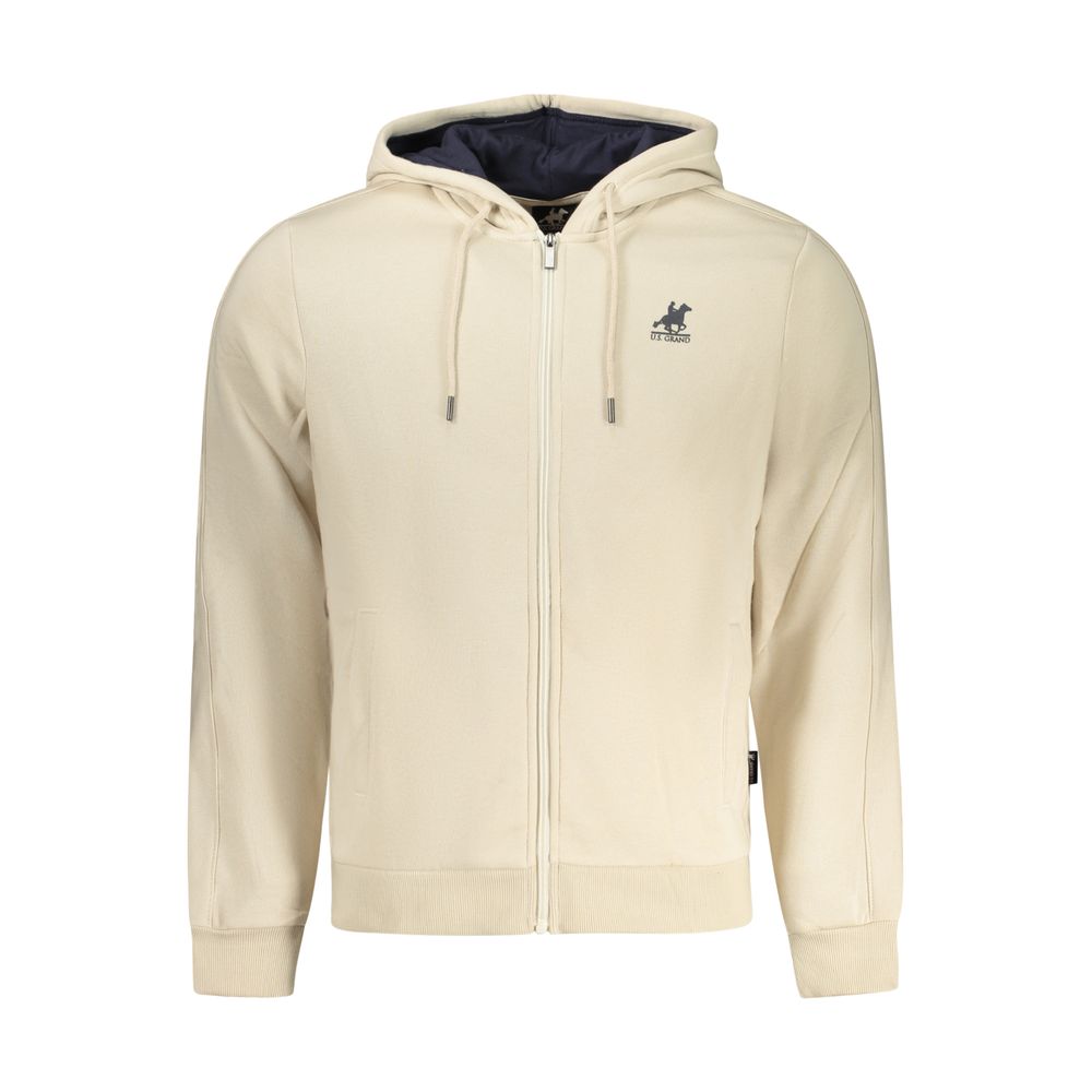 U.S. Grand Beige Cotton Men Sweatshirt U.S. Grand