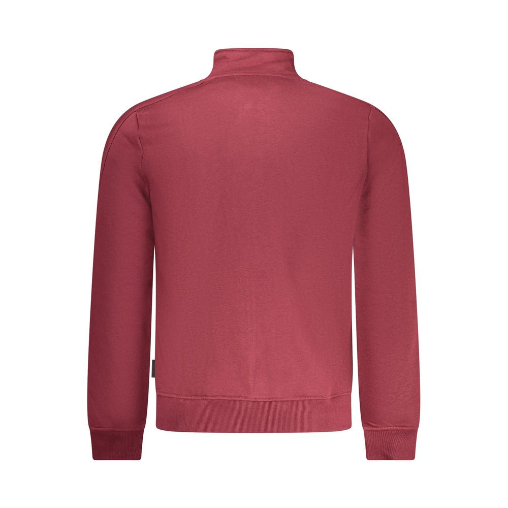 U.S. Grand Red Cotton Men's Sweatshirt with Zip and Pockets U.S. Grand