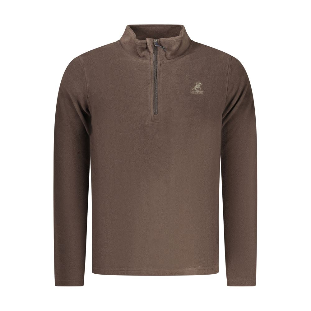 U.S. Grand Marrone Polyester Men Sweatshirt U.S. Grand