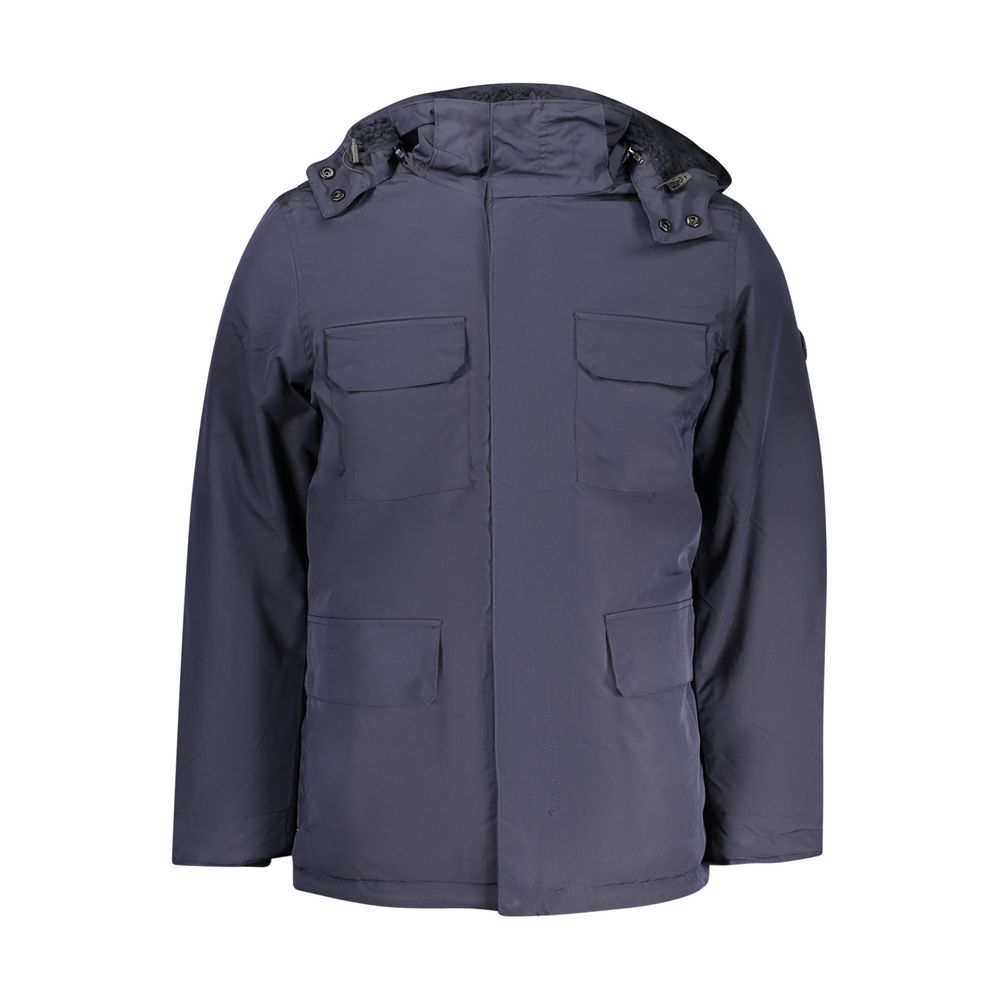 U.S. Grand Blue Polyester Men's Parka Jacket U.S. Grand