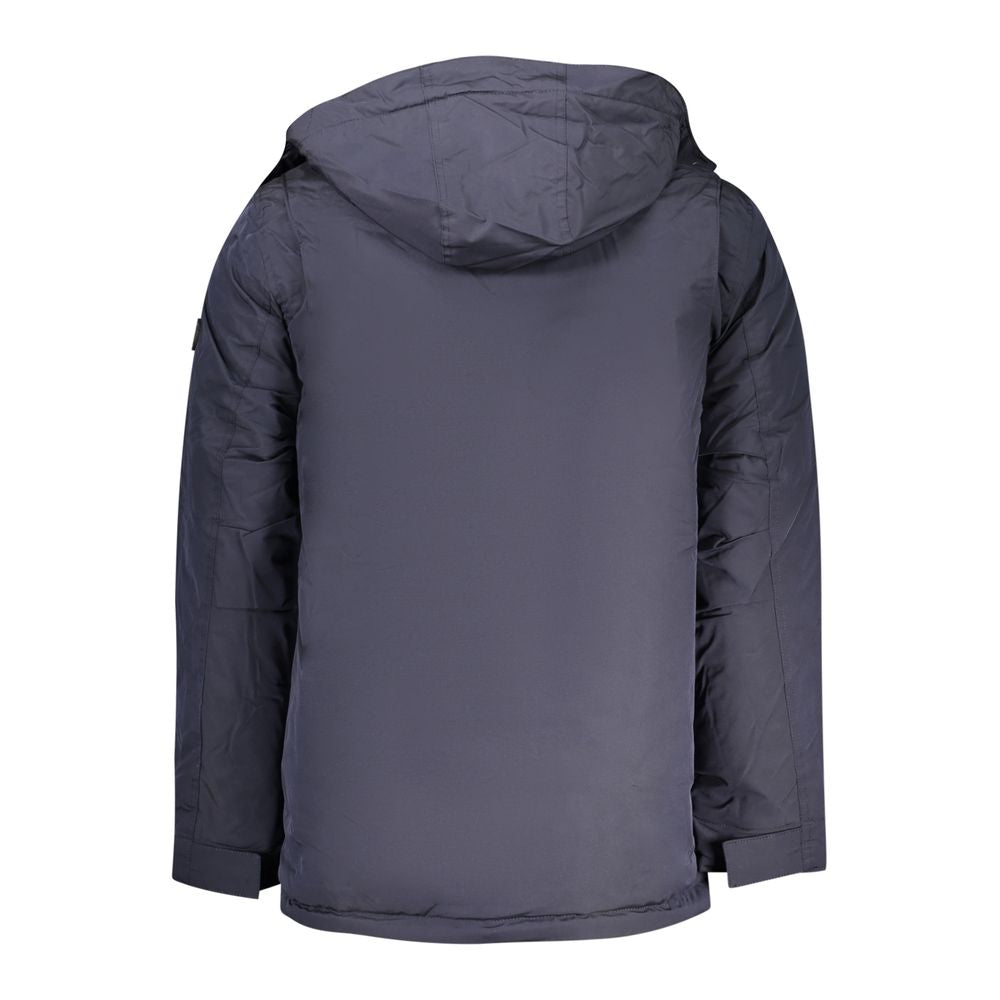 U.S. Grand Blue Polyester Men's Parka Jacket U.S. Grand