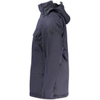 U.S. Grand Blue Polyester Men's Parka Jacket U.S. Grand