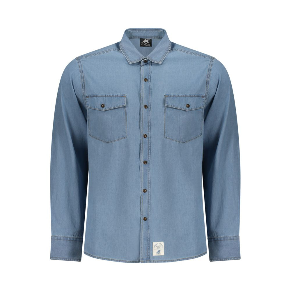 U.S. Grand Azzurro Cotton Mens Shirt U.S. Grand