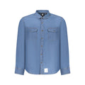 U.S. Grand Blue Cotton Men Shirt U.S. Grand
