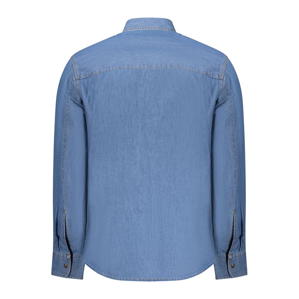 U.S. Grand Blue Cotton Men Shirt U.S. Grand