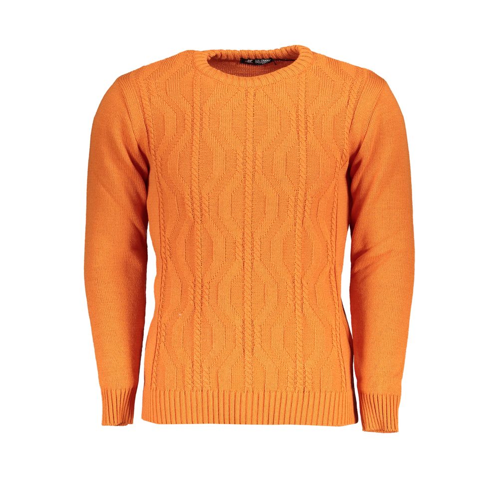 U.S. Grand Arancione Acrylic Men Sweater U.S. Grand