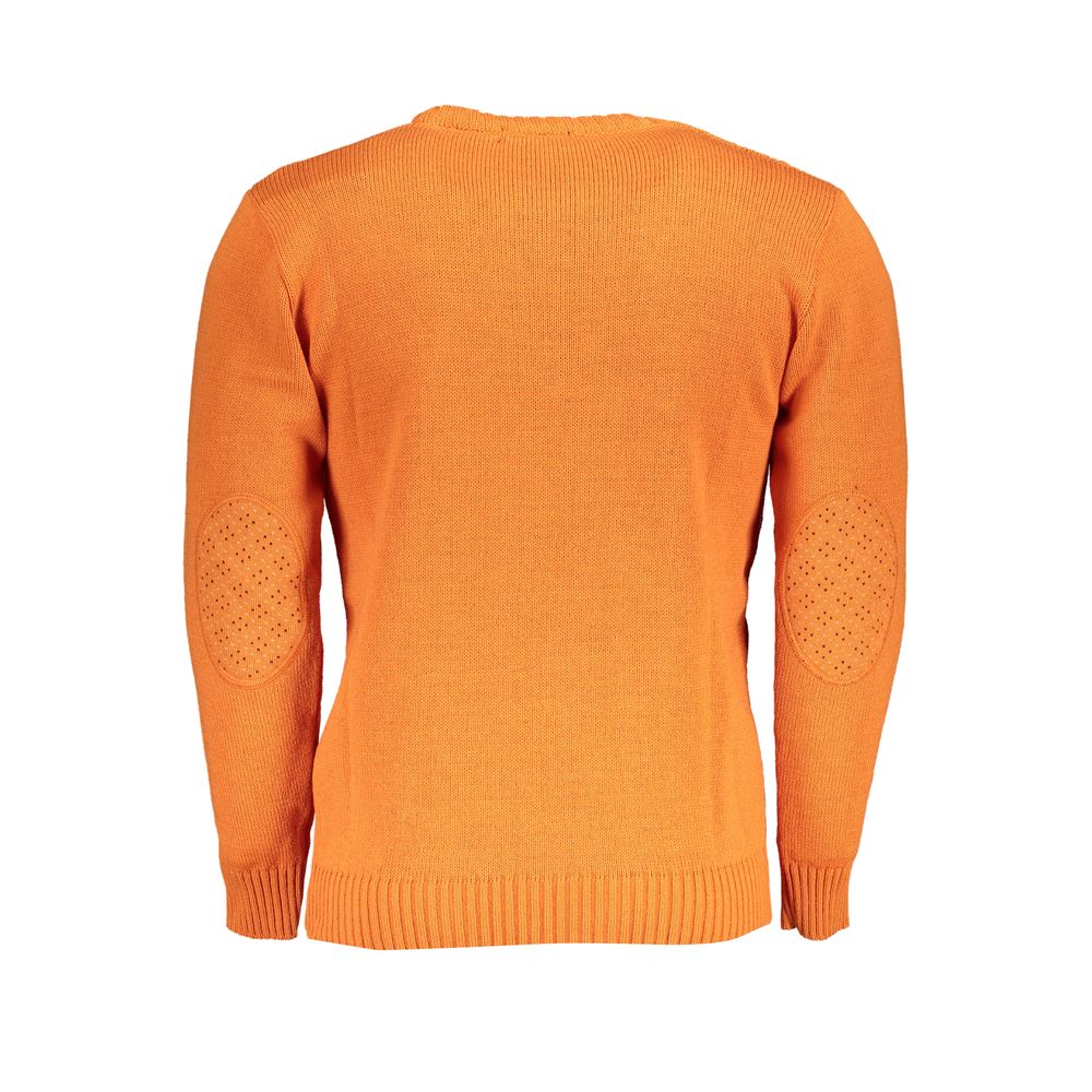 U.S. Grand Arancione Acrylic Men Sweater U.S. Grand