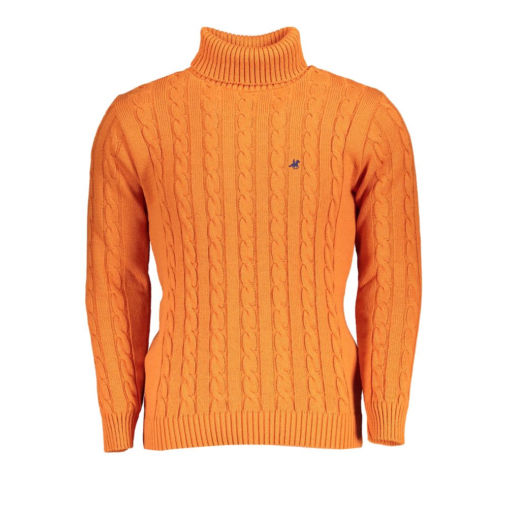 U.S. Grand Arancione Acrylic Men Sweater U.S. Grand