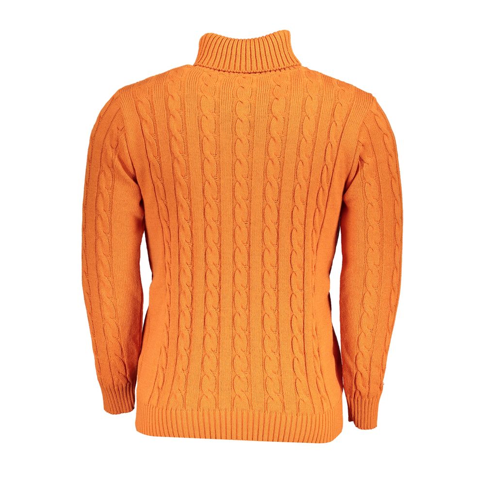 U.S. Grand Arancione Acrylic Men Sweater U.S. Grand