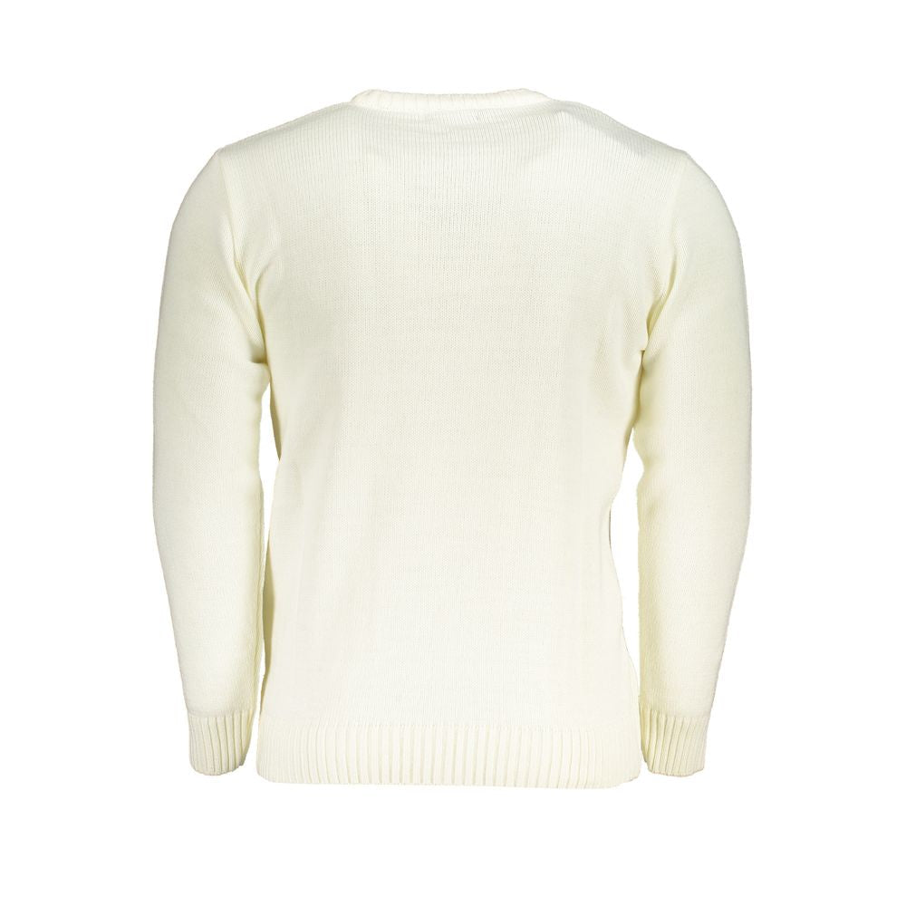 U.S. Grand White Acrylic Men Sweater U.S. Grand
